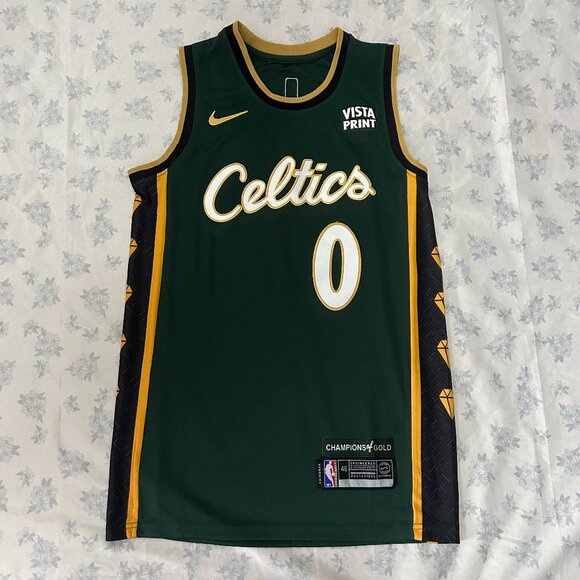 NBA Regata Nba Boston Celtics Verde Diamante Tatum #0 Jersey - Picture 1 of 6